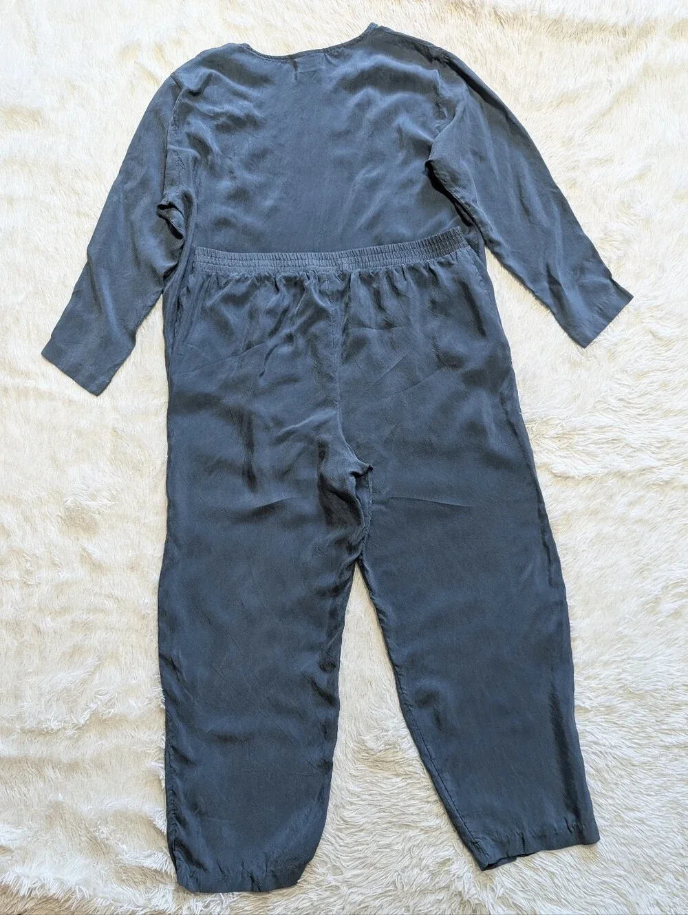 90s Vintage Silky 2 Piece Lightweight Flowy Lounge Set Made In USA Size Large